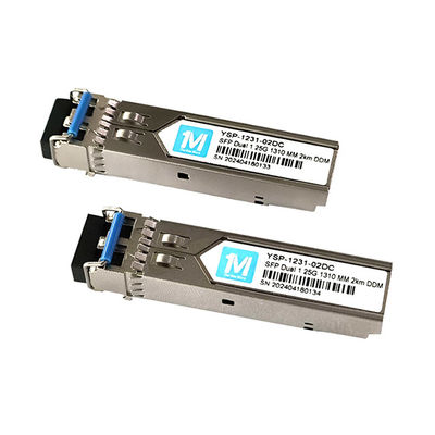 광섬유 송신기 1.25G 듀플렉스 1310nm LC 커넥터 DDM 1000BASE MMF/SMF 2km 거리의 플러그 가능한 SFP 송신기