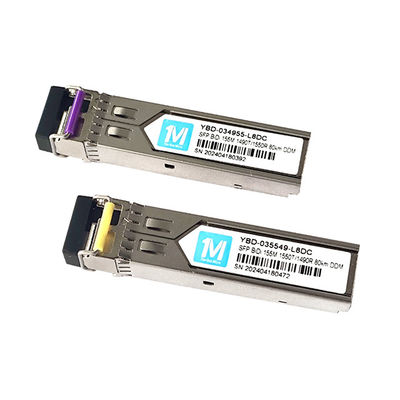 80km 거리 시간 3년 LC 커넥터 DDM WDM 심플렉스 광 모듈 트랜시버 SFP 모듈 155M BIDI 1490nm/1550nmn