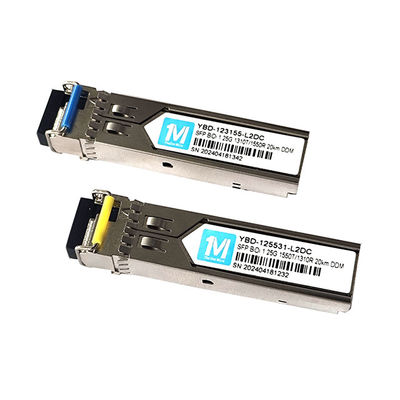 SMF 섬유 타입 1.25G BIDI 20km 1310nm/1550nm LC 커넥터 DDM WDM 심플렉스 광 모듈 트랜시버 SFP 모듈 FTTX