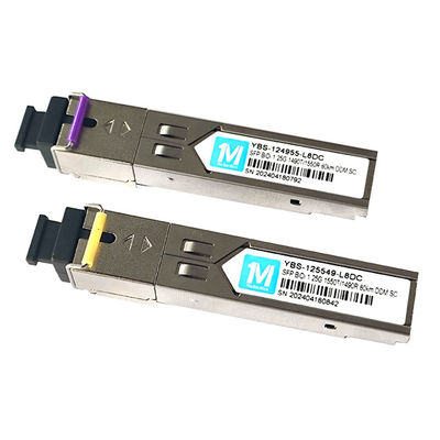 SMF 섬유 타입 1.25G BIDI 80km 1490nm/1550nm SC 커넥터 DDM WDM 심플렉스 광 모듈 트랜시버 SFP 모듈 FTTX