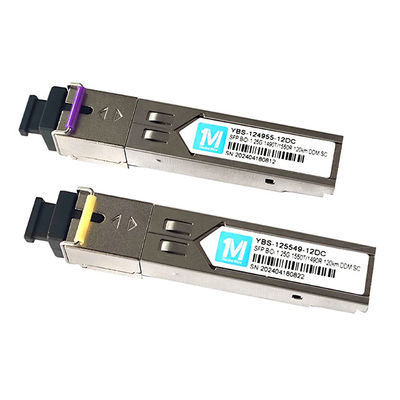 1.25G BIDI SC SMF 광섬유 WDM 심플렉스 광 모듈 SFP 트랜시버 120km 1490nm/1550nm