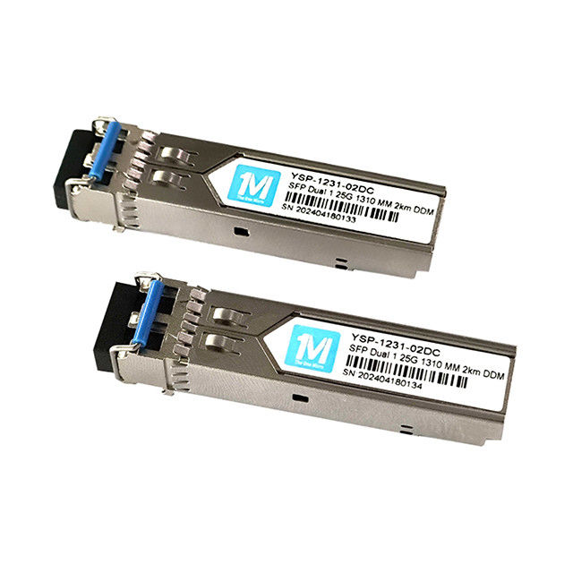 광섬유 송신기 1.25G 듀플렉스 1310nm LC 커넥터 DDM 1000BASE MMF/SMF 2km 거리의 플러그 가능한 SFP 송신기