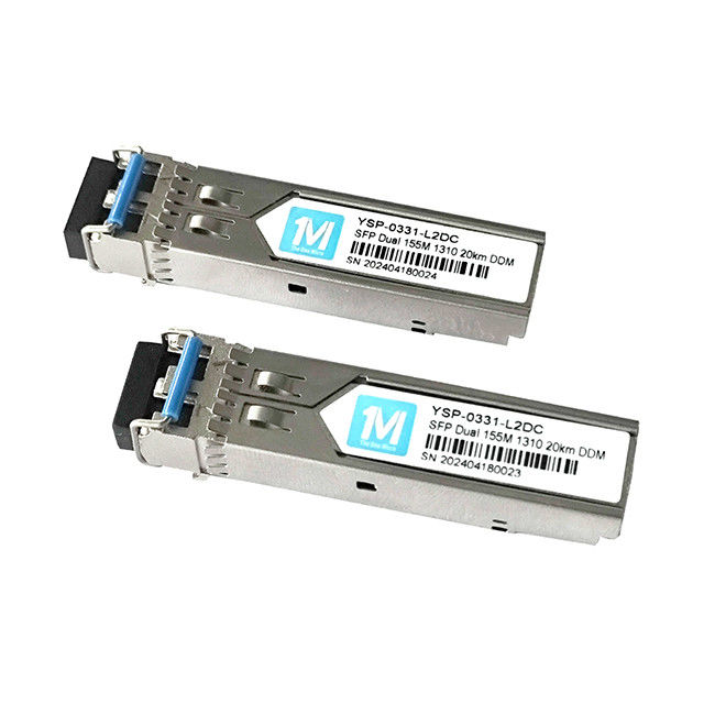 장거리 155M 듀플렉스 20km 1310nm LC 커넥터 DDM 100BASE SMF 광섬유 모듈 플러그이블 SFP 트랜시버