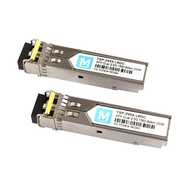데이터 레이트 2.5G 듀플렉스 80km 1550nm LC 커넥터 DDM 장거리 광섬유 송신기용 플러그이블 SFP 송신기