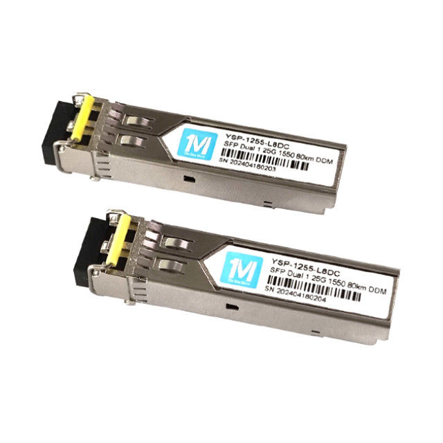 1.25G 듀플렉스 80km 1550nm LC 커넥터 DDM 1000BASE SMF 광섬유 모듈 플러그이블 SFP 트랜시버 3.3V