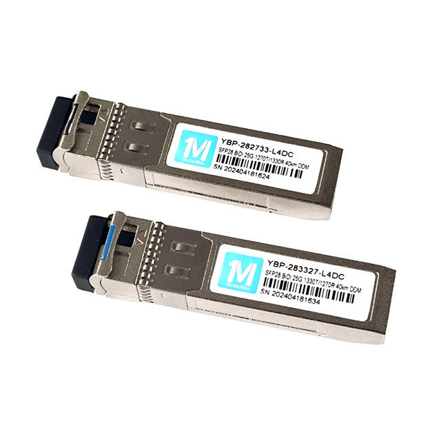 25G SFP28 BIDI WDM 광섬유 모듈 40km 1270nm/1330nm LC 커넥터 장거리 전송용 SFP 트랜시버