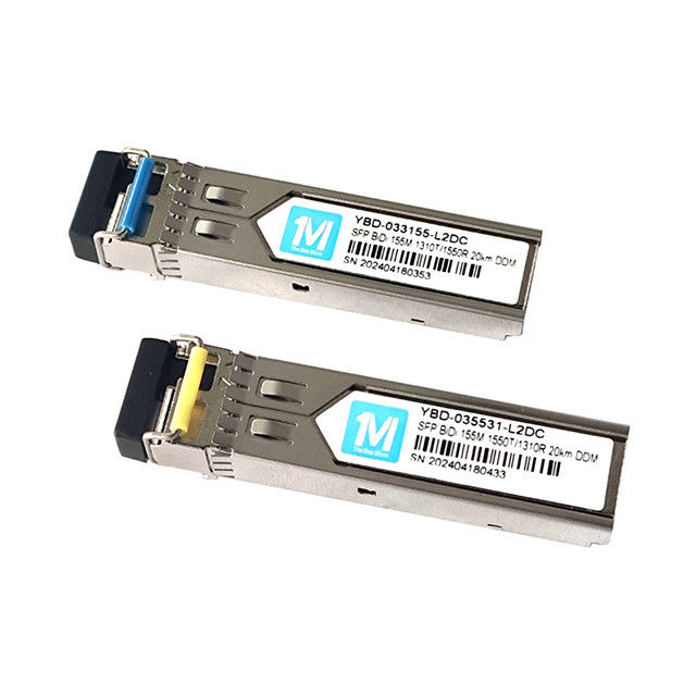 155M BIDI 20km 1310nm/1550nm LC 커넥터 DDM WDM 심플렉스 광 모듈 트랜시버 SFP 모듈 FTTX 호환성 설계