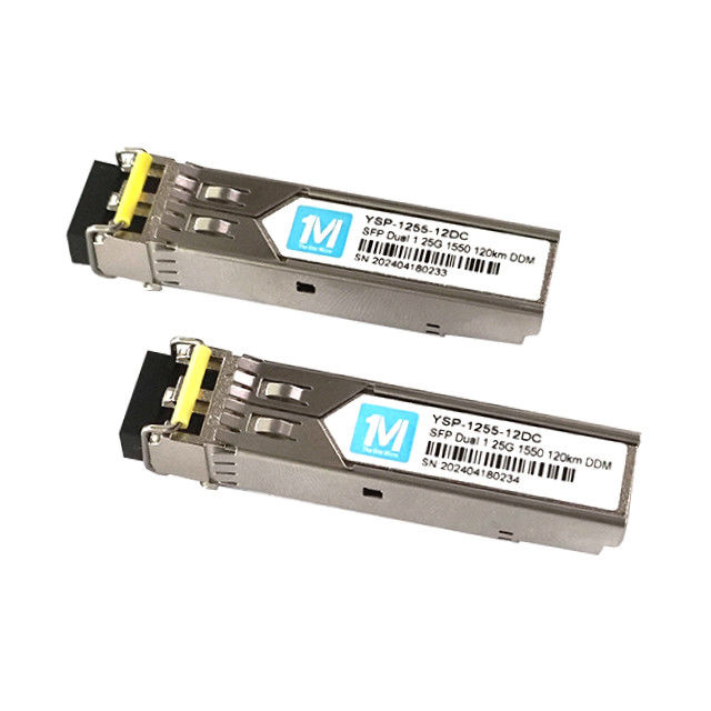 SMF 광섬유 유형 120km 거리 1.25G 듀플렉스 1550nm LC 커넥터 DDM 플러그이블 SFP 트랜시버 광섬유 모듈