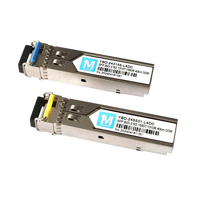 SMF 섬유 타입 2.5G BIDI 40km 1310nm/1550nm LC 커넥터 DDM WDM 심플렉스 광 모듈 트랜시버 SFP 모듈
