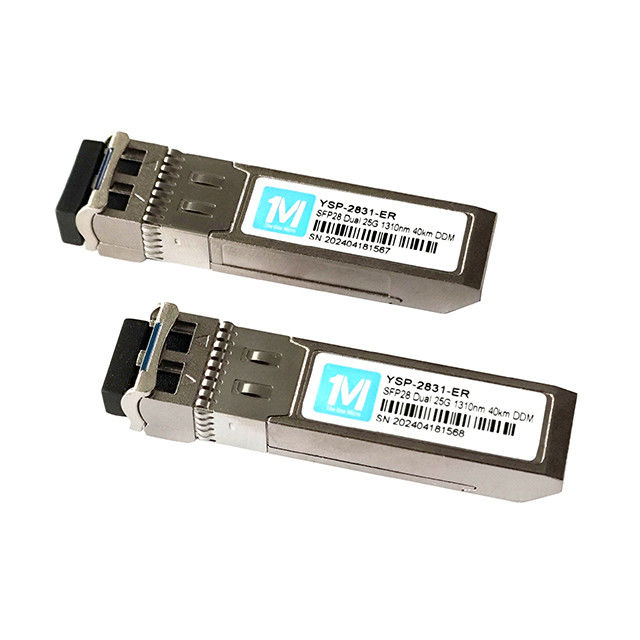 광섬유 송신기 25G SFP28 듀플렉스 40km 1310nm LC DDM SMF 25GB 광 모듈 싱글모드 SFP28 모듈 SFP28 25G ER