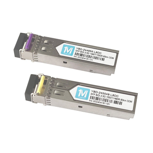 2.5G BIDI LC 80km 1490nm/1550nm DDM WDM 단순 광섬유 수신기 SFP 모듈