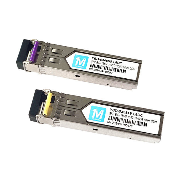 80km 거리 시간 3년 LC 커넥터 DDM WDM 심플렉스 광 모듈 트랜시버 SFP 모듈 155M BIDI 1490nm/1550nmn