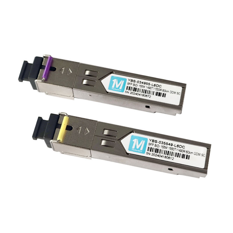 3.3V 155M BIDI 60km 1490nm/1550nmn SC 커넥터 DDM WDM 심플렉스 광 모듈 트랜시버 SFP 모듈 네트워크 SDK