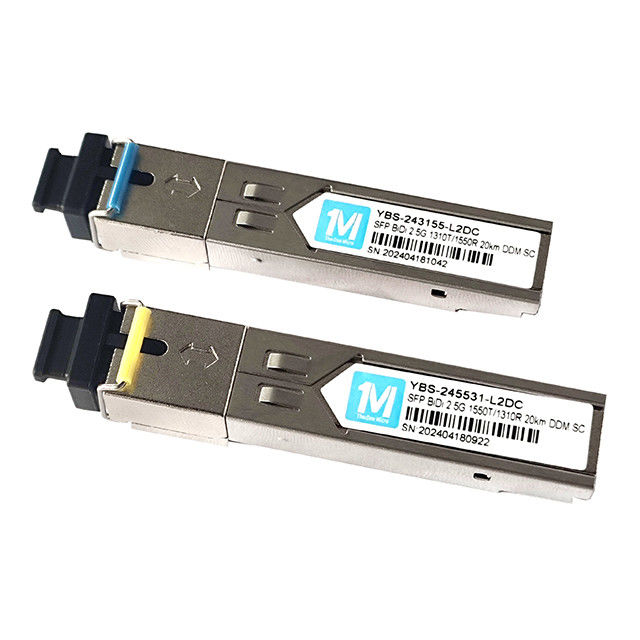 2.5G BIDI 20km 1310nm/1550nm SC 커넥터 DDM WDM 심플렉스 광 모듈 트랜시버 SFP 모듈