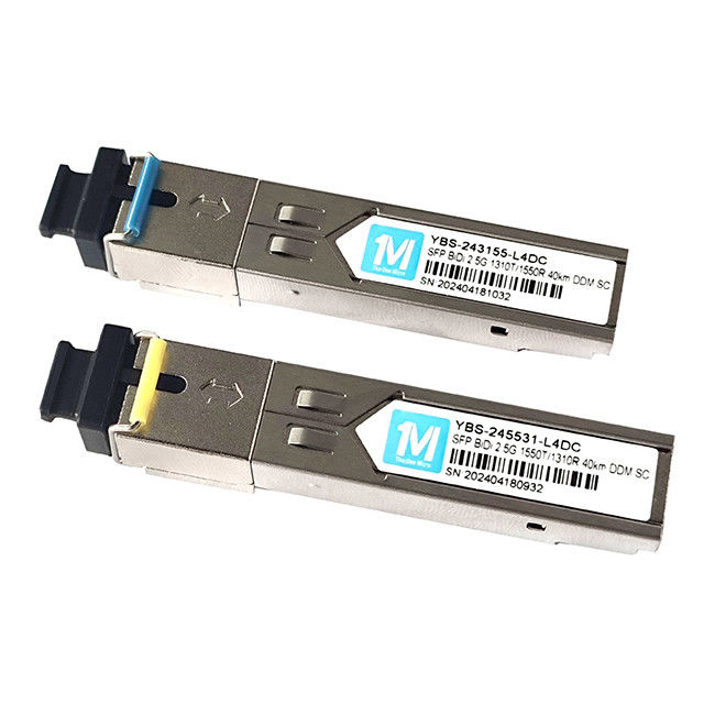 SMF 섬유 타입 2.5G BIDI 40km 1310nm/1550nm SC 커넥터 DDM WDM 심플렉스 광 모듈 트랜시버 SFP 모듈