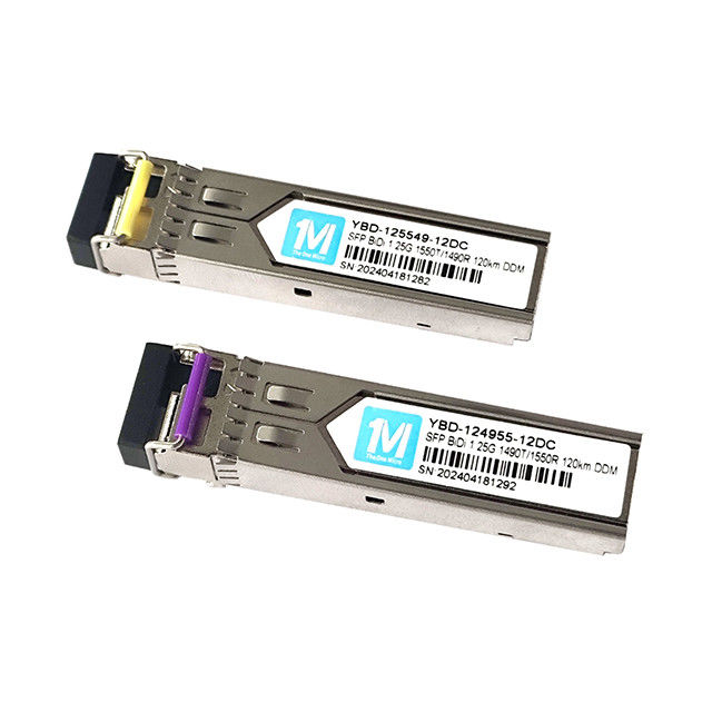 1.25G BIDI 120km 1490nm/1550nm LC 커넥터 DDM WDM 심플렉스 광 모듈 SFP 트랜시버