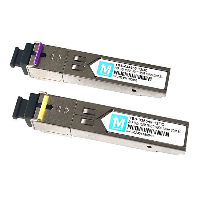 155M BIDI 120km 1490nm/1550nm SC 커넥터 DDM WDM 단순 광섬유 수신기 SFP 모듈 DDM 및 WDM 기능
