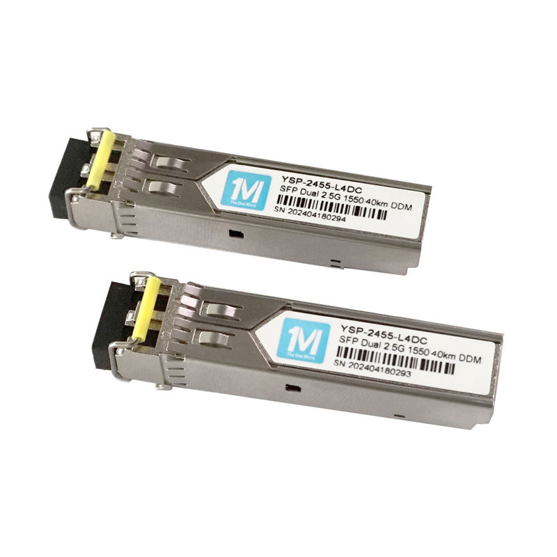 40km 거리 DDM LC 커넥터 1550nm 플러그 할 수 있는 SFP 트랜시버 SMF 광섬유 모듈 2.5G 데이터 레이트