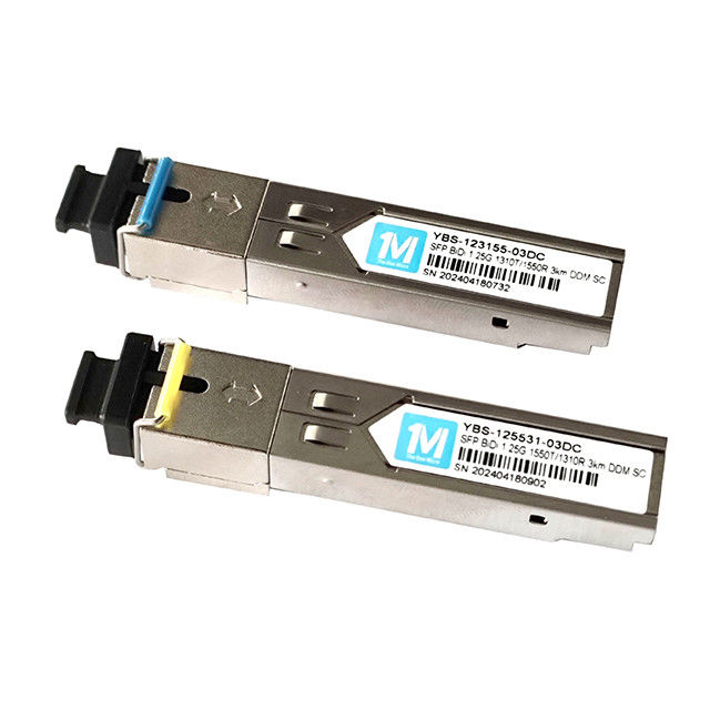 3 DDMI 네 1.25G BIDI 3km 1310nm/1550nm SC 커넥터 WDM 심플렉스 광 모듈 네트워크 연결을 위한 SFP 트랜시버