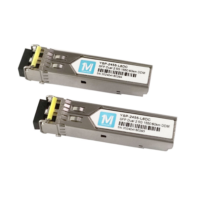 60km 거리 2.5G 듀플렉스 1550nm LC 커넥터 DDM SMF 광섬유 모듈 플러그이블 SFP 트랜시버 대역폭 네트워크