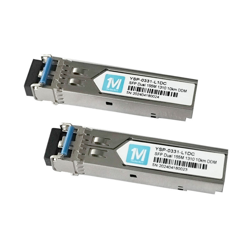 155M 듀플렉스 10km 1310nm LC 커넥터 DDM 100BASE SMF 광섬유 모듈 플러거블 SFP 트랜시버