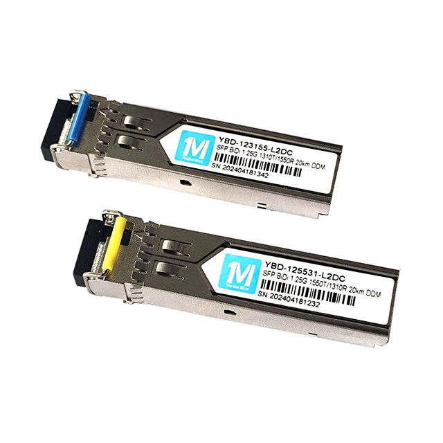 SMF 섬유 타입 1.25G BIDI 20km 1310nm/1550nm LC 커넥터 DDM WDM 심플렉스 광 모듈 트랜시버 SFP 모듈 FTTX