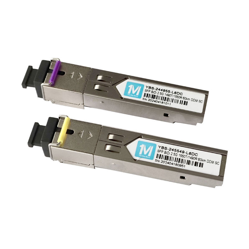 네트워크 POE 파장 1490nm/1550nm SC 커넥터 DDM WDM 심플렉스 광 모듈 트랜시버 SFP 모듈 2.5G BIDI 60km