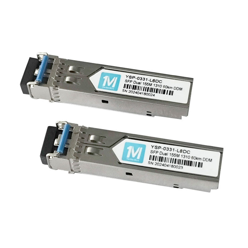 155M 듀플렉스 LC 커넥터 DDM 100BASE SMF 광섬유 모듈 플러그이블 SFP 트랜시버 TCP 네트워크 60km 1310nm 모듈