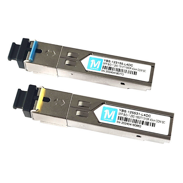 1.25G 데이터 레이트 40km 거리 BIDI SC 커넥터 DDM WDM 심플렉스 광 모듈 트랜시버 SFP 모듈 1310nm/1550nm