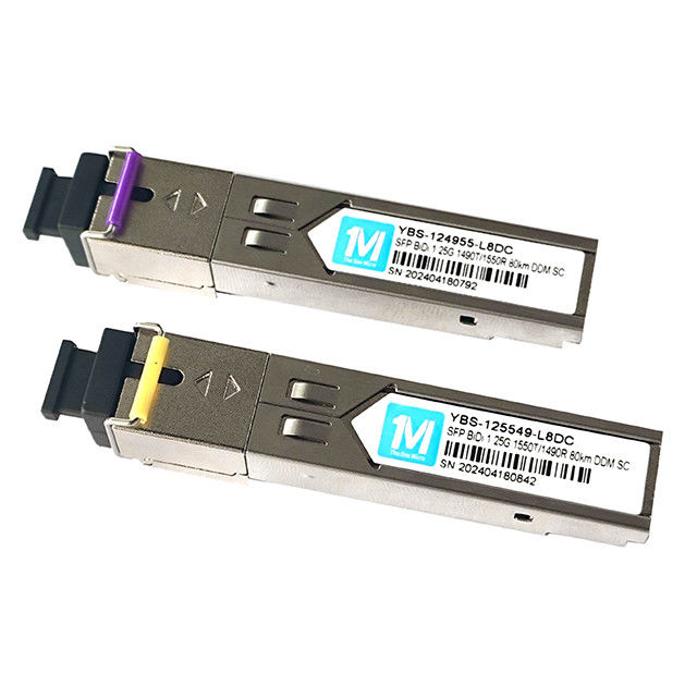 SMF 섬유 타입 1.25G BIDI 80km 1490nm/1550nm SC 커넥터 DDM WDM 심플렉스 광 모듈 트랜시버 SFP 모듈 FTTX