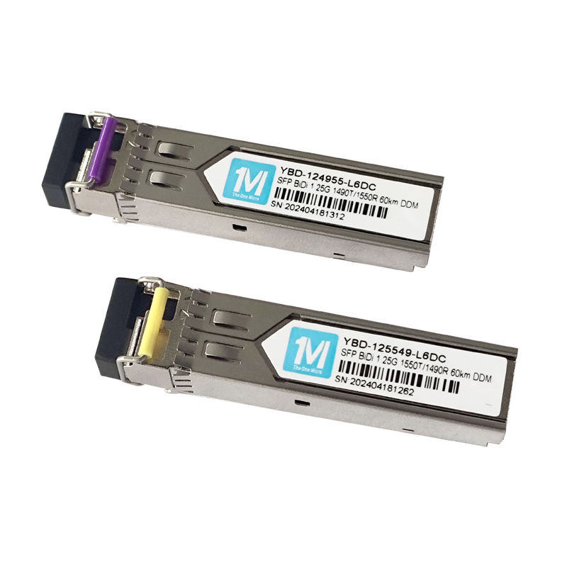 1.25G BIDI 60km 1490nm/1550nm LC 커넥터 DDM WDM 심플렉스 광 모듈 트랜시버 SFP 모듈