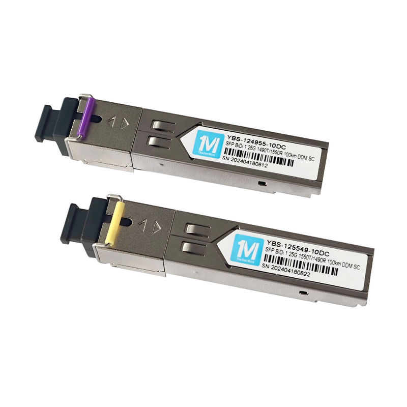 장거리 1.25G BIDI 100km 1490nm/1550nm SC 커넥터 DDM WDM 심플렉스 광 모듈 트랜시버 SFP 모듈