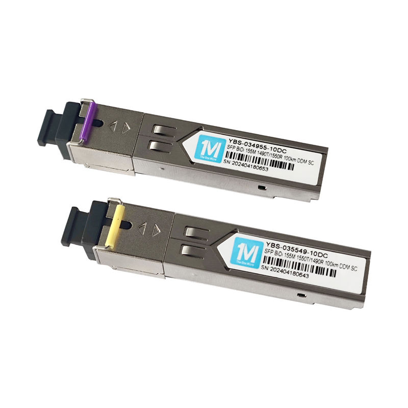 네트워크 155M BIDI 100km WDM SC 커넥터 DDM 심플렉스 광 모듈 트랜시버 SFP 모듈 파장 1490nm/1550nm